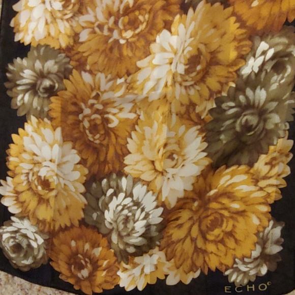 Echo Gold, Bronze and Black Mums the word Scarf - Picture 2 of 2